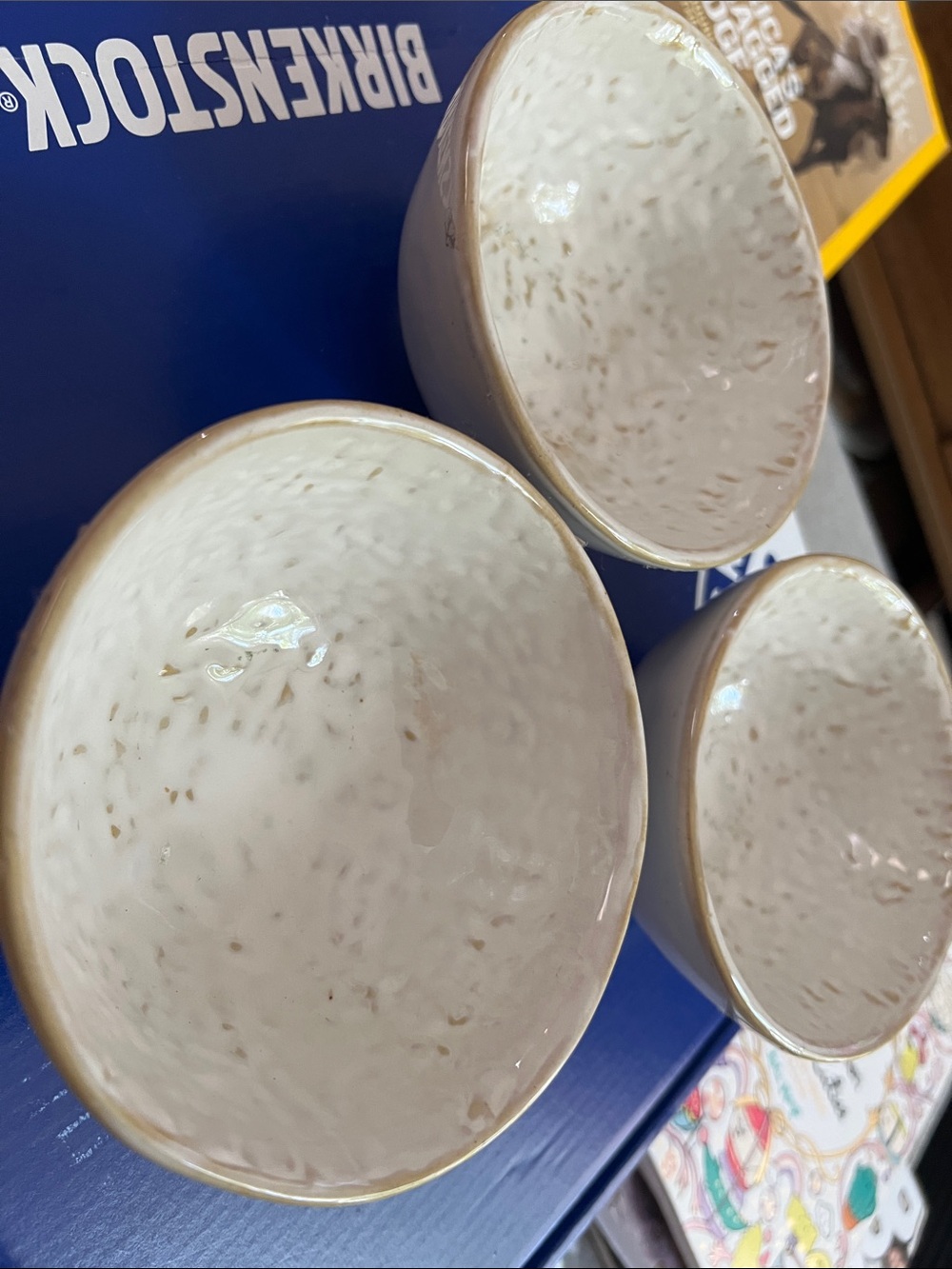 5 Inch Ceramic Glazed White Bowls - Set of 3 - from Brooklyn NY